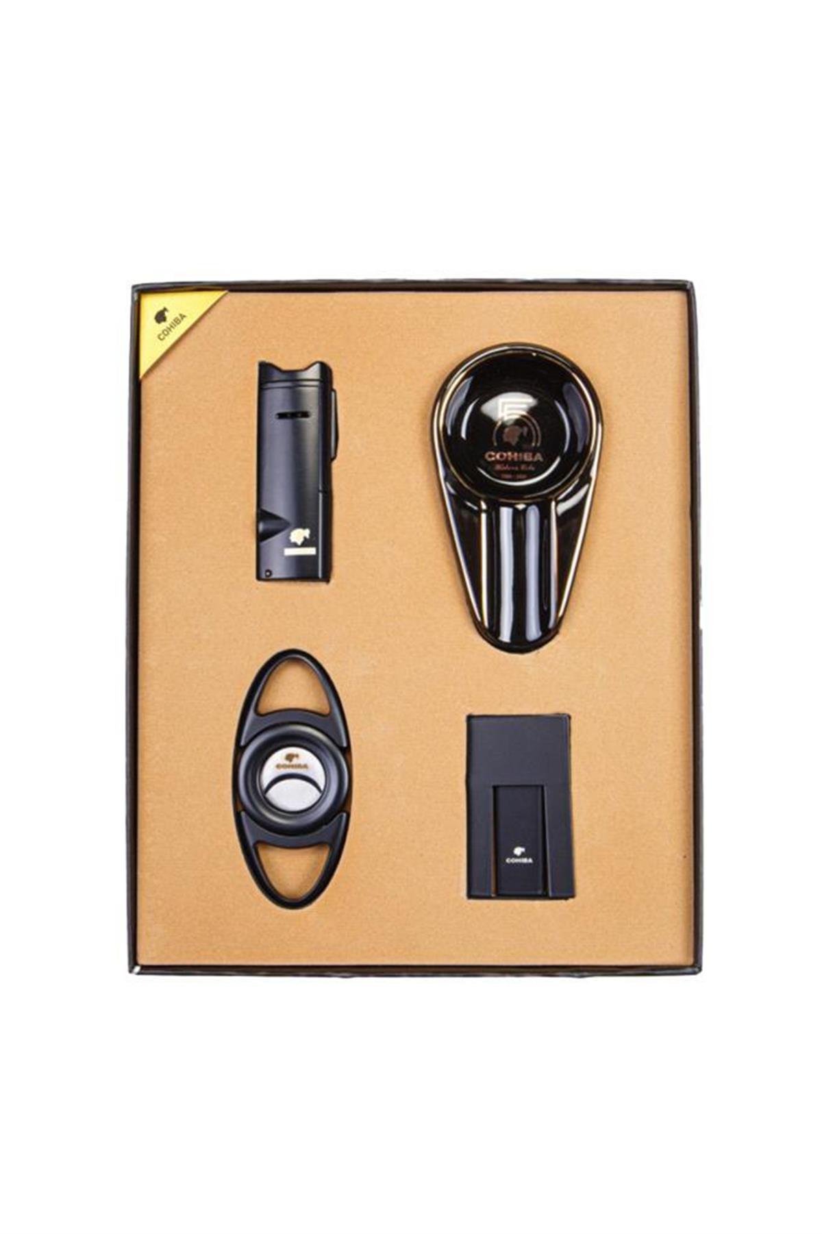 TR5740,Cohiba Çakmak Kesici Küllük Sehpa Dörtlü Set