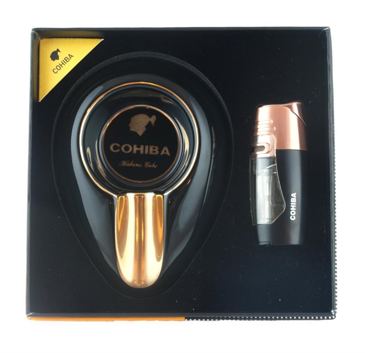 TR2479,Cohiba Çakmak Küllük İkili Set
