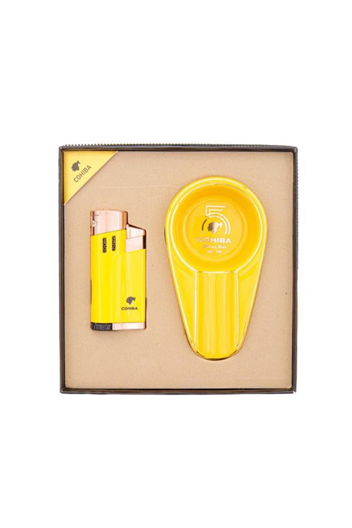 TR6191,Cohiba Çakmak Küllük İkili Set