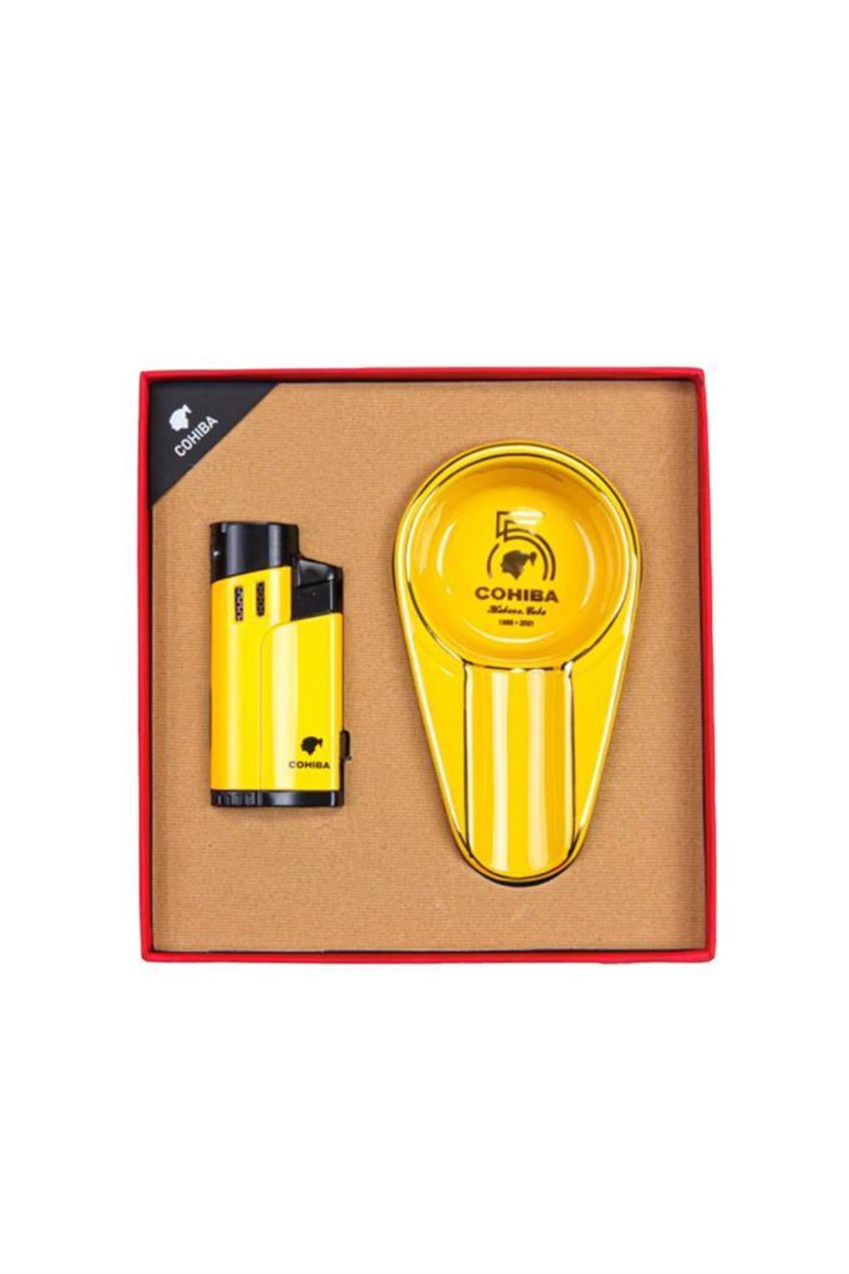 TR5731,Cohiba Çakmak Küllük İkili Set