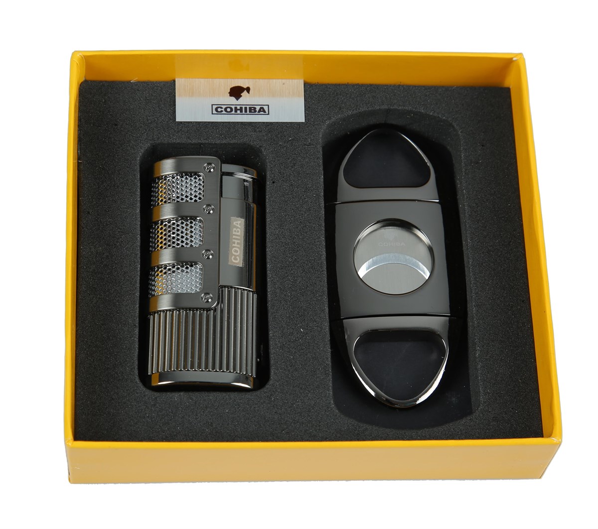 TR1580,Cohiba Kesici Çakmak 2'li Puro Seti