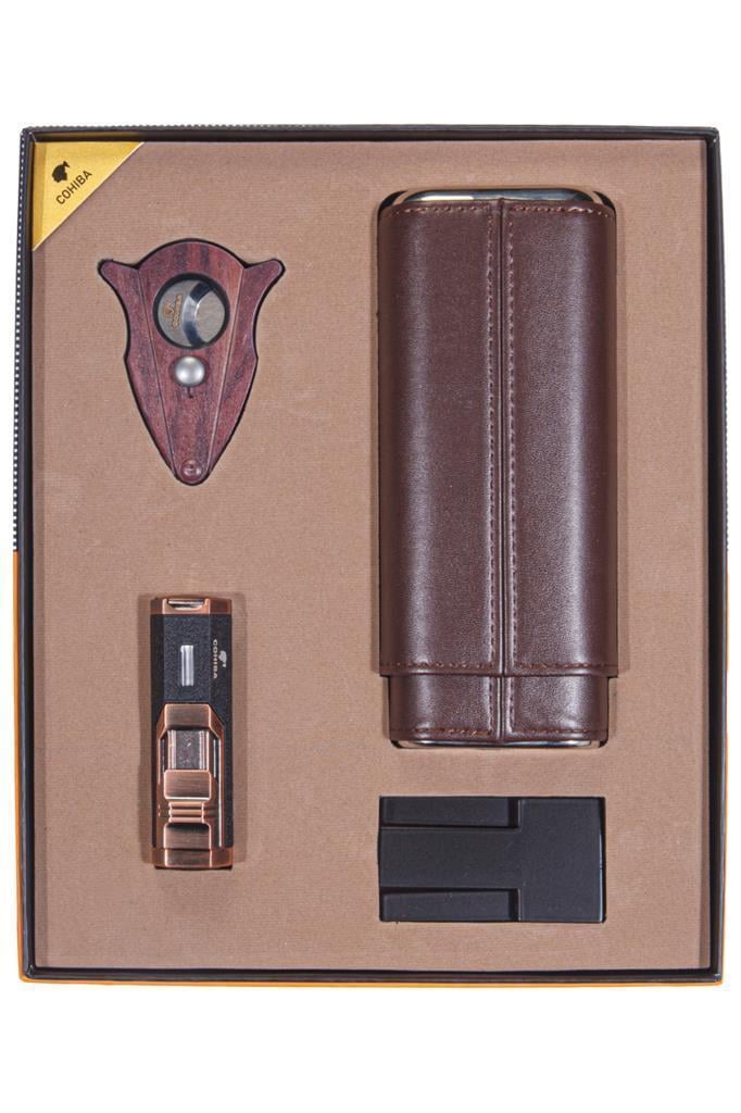 TR6453,Cohiba Kılıf Çakmak Kesici Sehpa Dörtlü Puro Seti