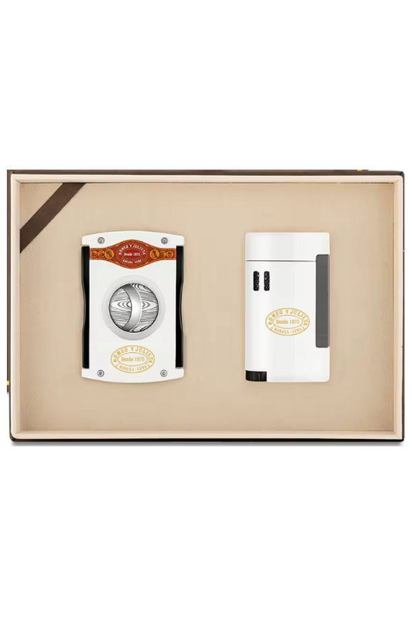TR7713,Cohiba Özel Seri Romeo Y Julieta Çakmak Kesici İkili Beyaz Puro Seti
