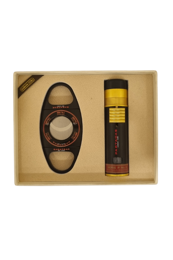 TR7934,Cohiba Partagas Serie P No:2 Özel Üretim Çakmak Kesici İkili Puro Seti