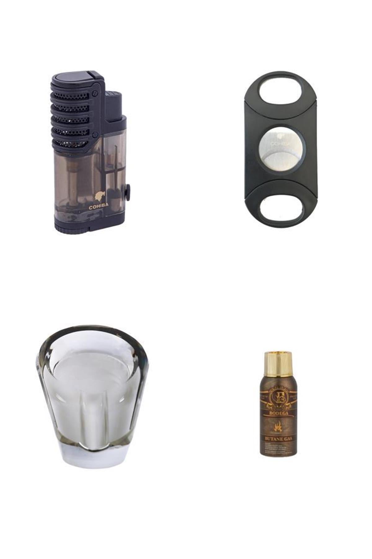 starterpack4591,Cohiba Puro Starter Kit, Çakmak Kesici Kllük ve Bütan Gaz