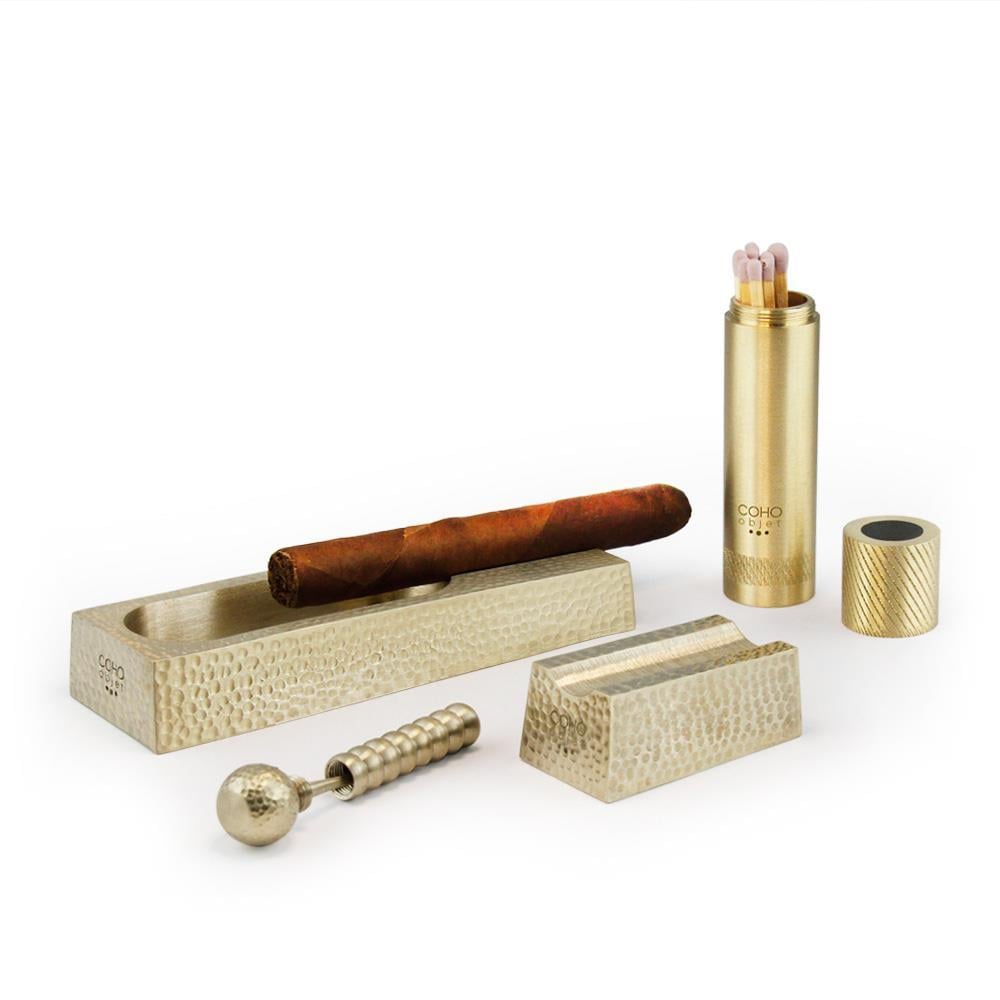 CHO-009,Coho Patron Limited Edition Dövme Aksesuarlı Pirinç Puro Seti