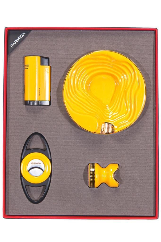 TR6457,Parmida Çakmak Küllük Kesici Sehpa Dörtlü Puro Seti