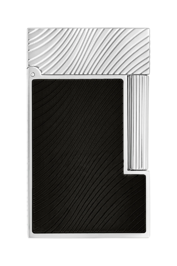 TR9739,S.T. Dupont Ligne 2 Guilloche Horsemane Siyah Puro Çakmağı 16090CL