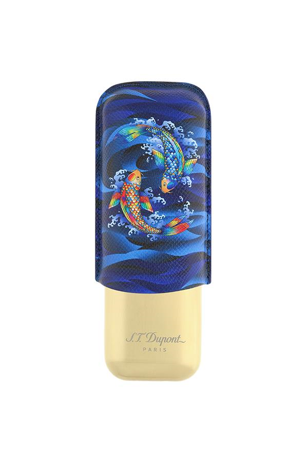 TR6921,S.T. Dupont Koifish İkili Deri Puro Kılıfı 183497