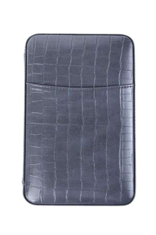 TR8254,Cohiba Füme Timsah Derisi Desenli Dahili Çakmak Deri Puro Taşıma Çantası & Seyahat Humidoru