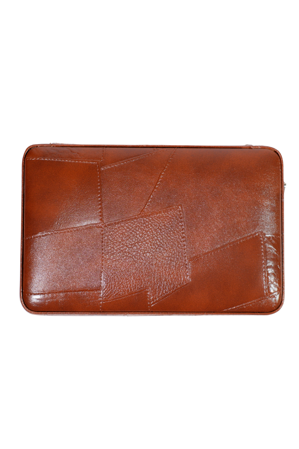 TR8831,Cohiba  Dahili Çakmaklı Kahverengi Desenli Deri Puro Taşıma Çantası - Seyahat Humidoru