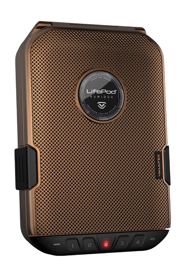 TRM5010,Vaultek Lifepod 1.0 Seyahat Tipi Antik Bronz Humidor Puro Kutusu