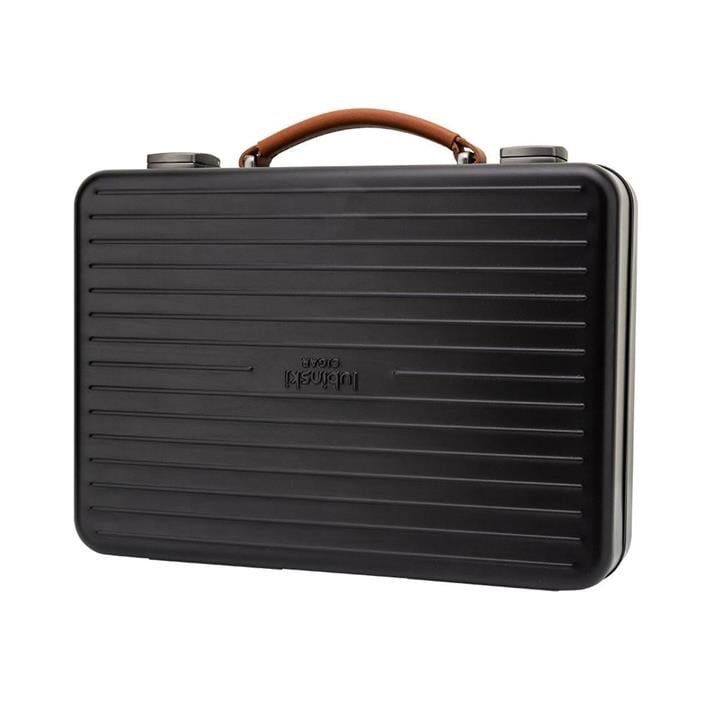 LB-622,Lubinski Dayanıklı Alüminyum Sedirli Seyahat Puro Sunum Kutusu Humidor 20s Black