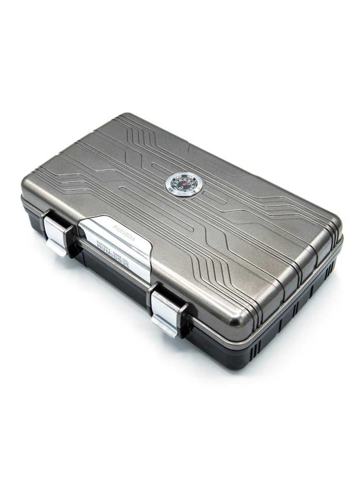 TR1417,Parmida Gümüş Seyahat Tipi Humidor Puro Kutusu