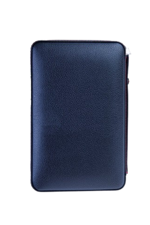 TR9064,PQ Çakmak Kesicili XL Siyah Kırmızı Dikişli Deri Puro Taşıma Çantası & Seyahat Humidoru