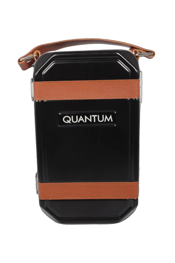 TRZ3008,Quantum Seyahat Tipi 5 Taşıma Kordonlu Siyah Humidor Puro Kutusu