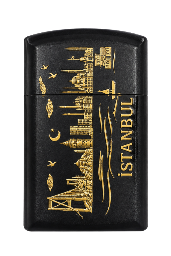 ACK039,Hunter Soft Flame Bosphorus Design Siyah Çakmak