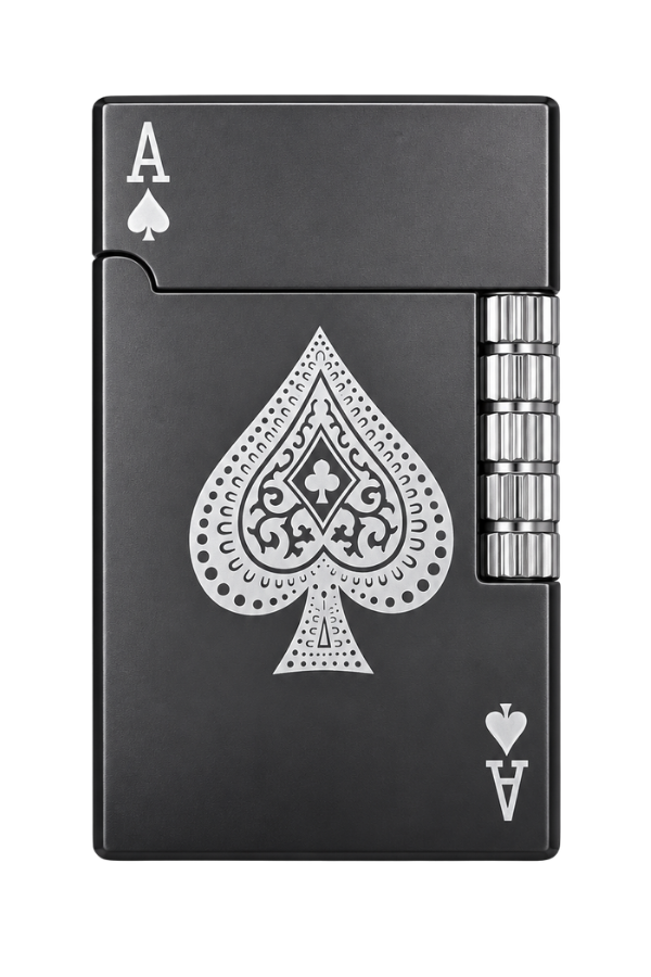 ACK041,Hunter Soft Flame Siyah Ace Design Metal Çakmak