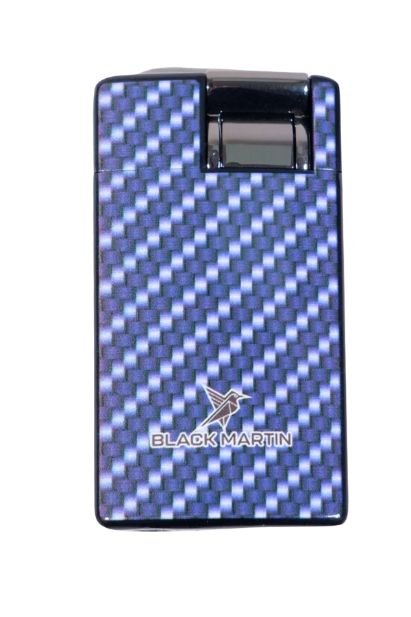 TR9283,Black Martin Tek Torch Pürmüz Karbon Desenli Mavi Puro Çakmağı