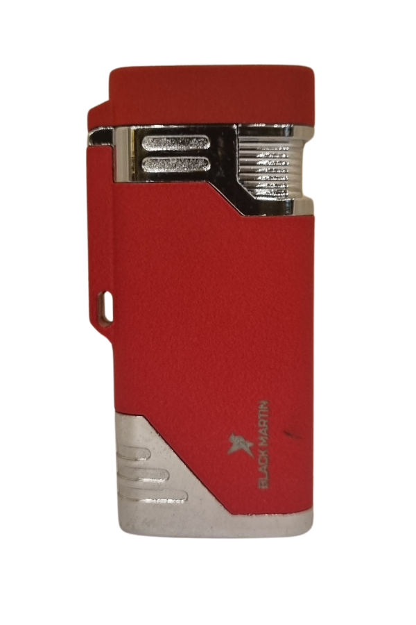 TR7855,Black Martin Tek Torch Pürmüz Kırmızı Metal Puro Çakmağı
