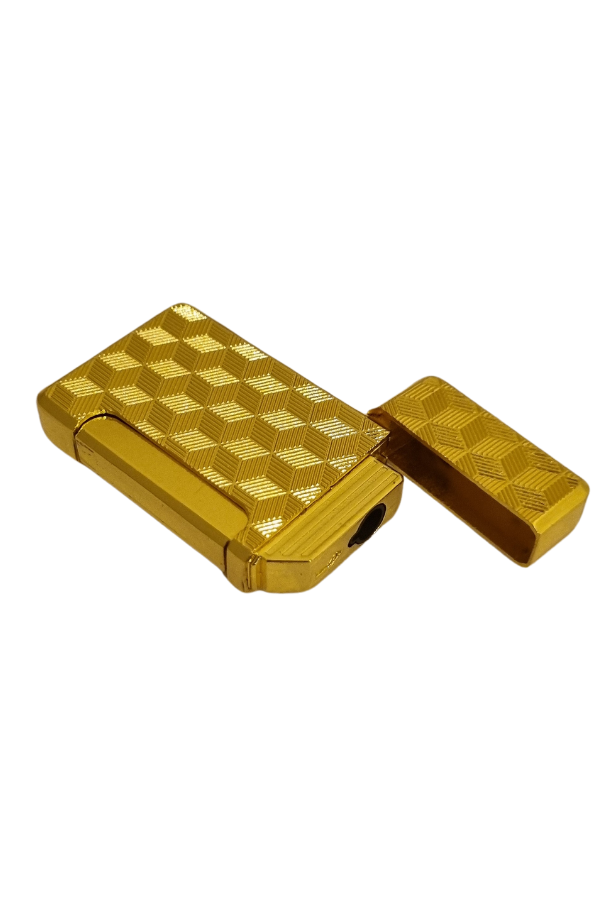 TR7850,Black Martin Tek Torch Pürmüz Gold Desenli Metal Puro Çakmağı