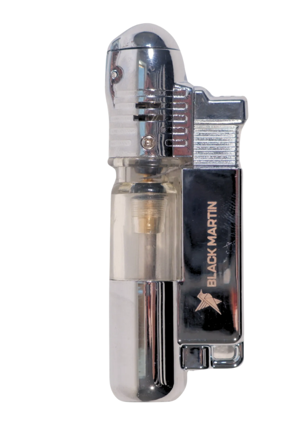 TR9286,Black Martin Tek Torch Pürmüz Gümüş Puro Çakmağı