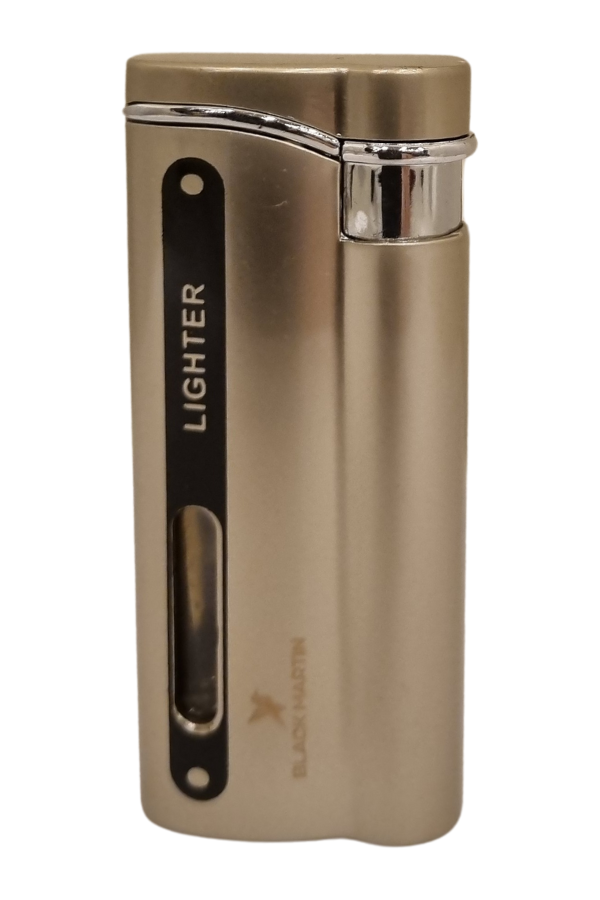 TR7823,Black Martin Tek Torch Pürmüz Gümüş Metal Puro Çakmağı