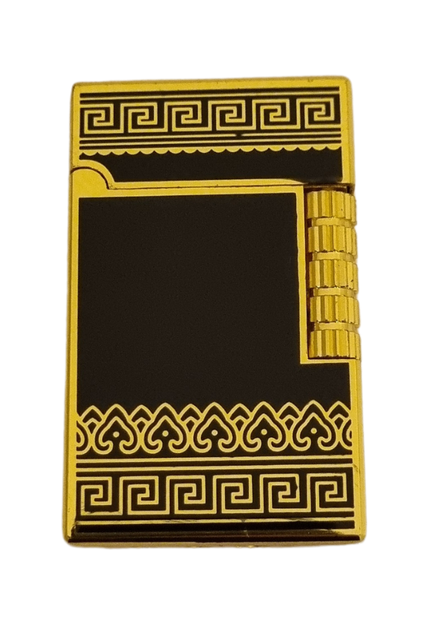 TR7828,Black Martin Soft Flame Siyah-Gold Desenli Metal Çakmak