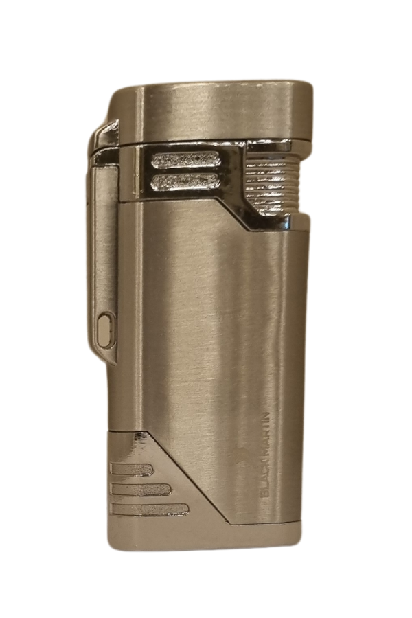 TR7854,Black Martin Tek Torch Pürmüz Gümüş Metal Puro Çakmağı