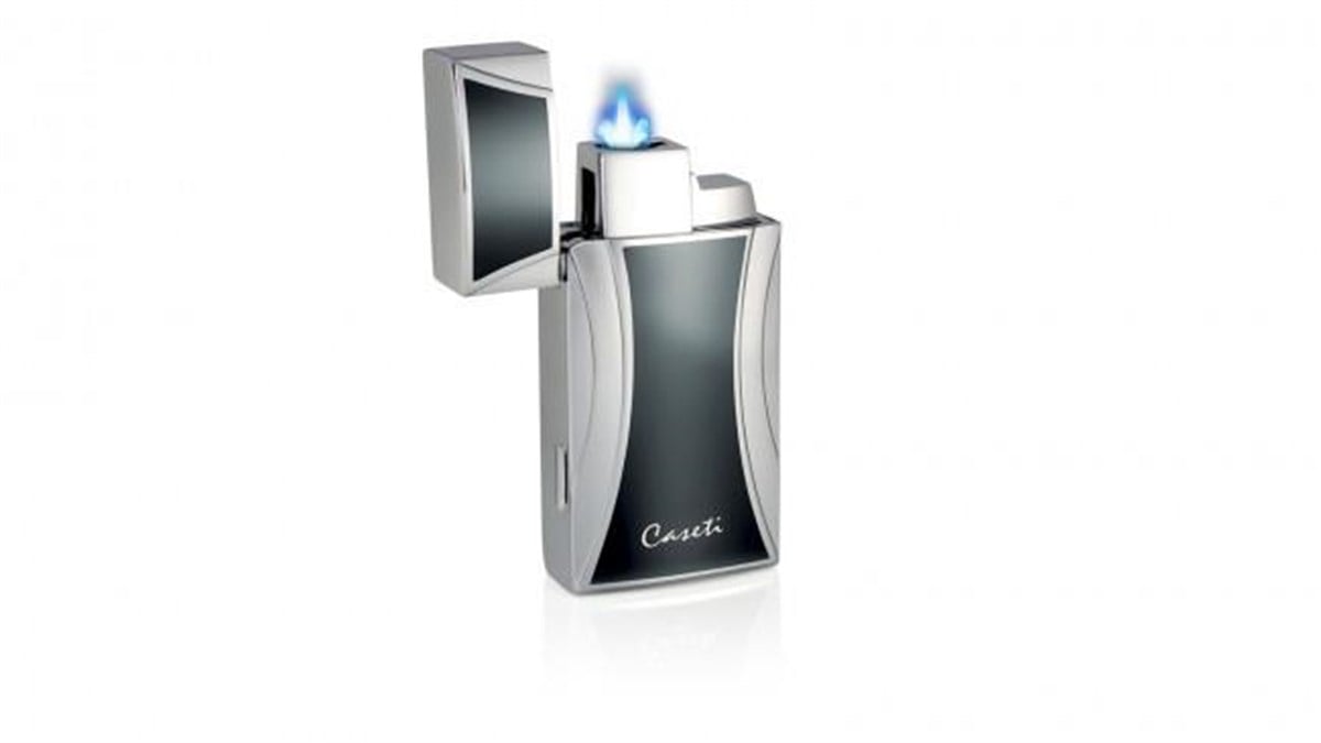 TR1886,Caseti Tek Torch Siyah-Gümüş Puro Çakmak CA0285B001