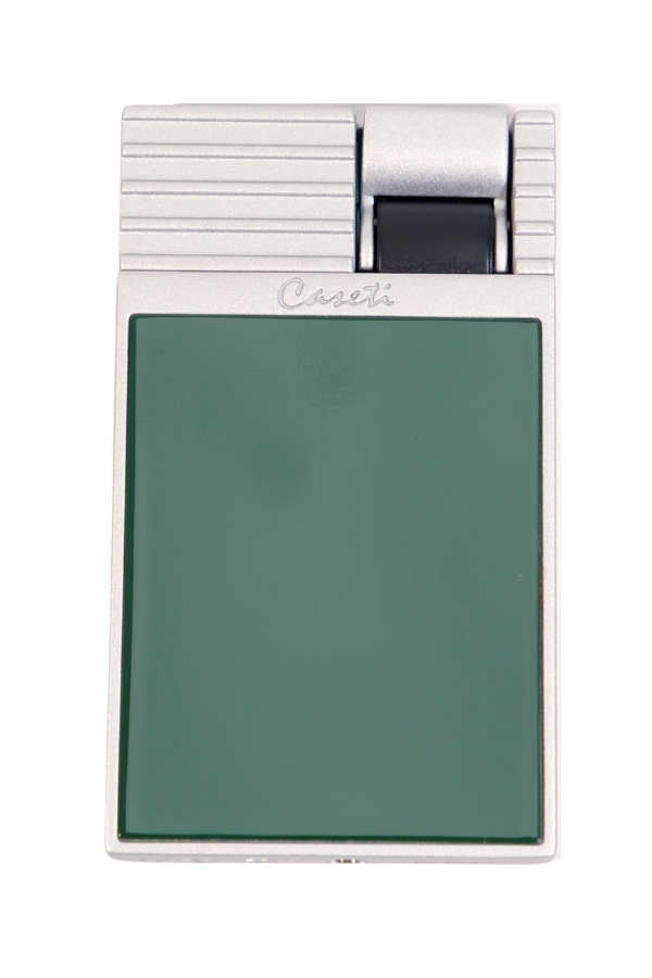 TR9463,Caseti Tek Torch Perde Alev Haki Gümüş Metal Puro Çakmağı