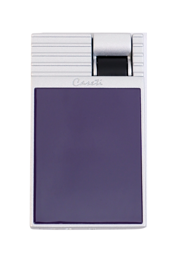 TR9468,Caseti Tek Torch Perde Alev Mor Gümüş Metal Puro Çakmağı