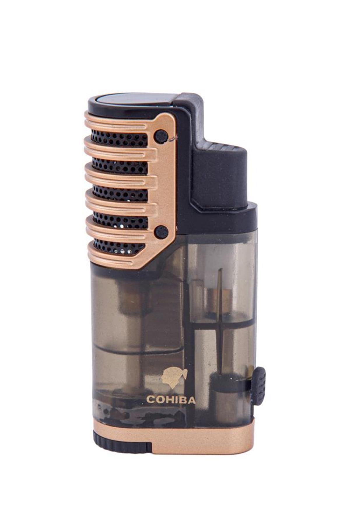 TR6130,Cohiba 3 Torch Pürmüz Gold-Siyah Puro Çakmağı