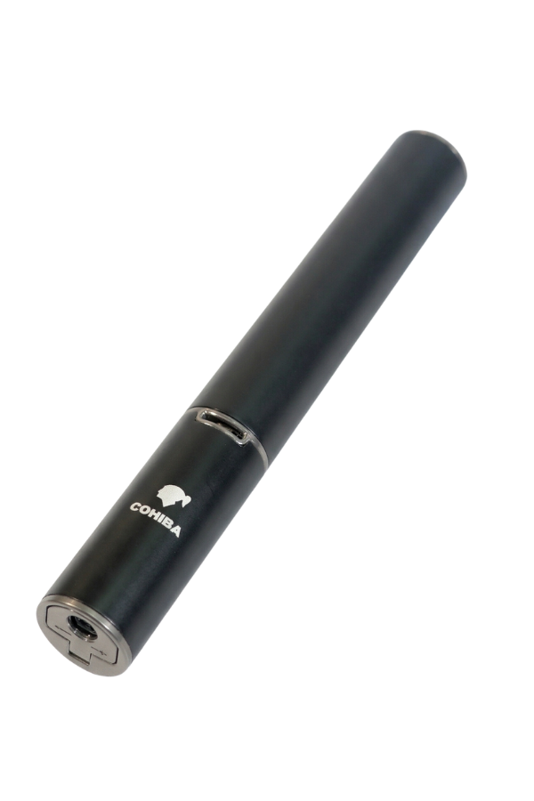 TR9619,Cohiba Özel Üretim Siyah Metal Puro Tüpü & Tek Torch Pürmüz Puro Çakmağı