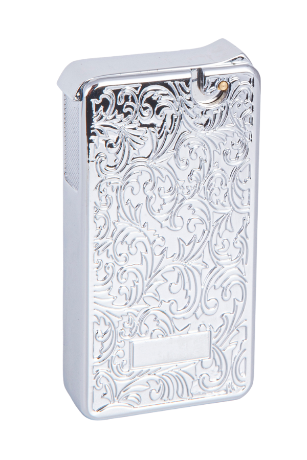 TR7902,Cohiba Soft Flame Gümüş Desenli Metal Çakmak