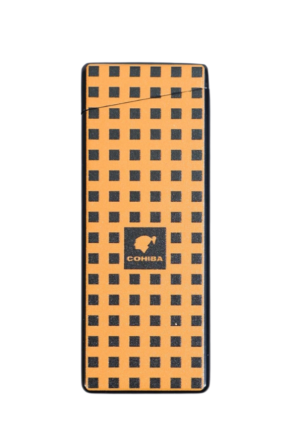 TR9532,Cohiba Tek Torch Pürmüz Delicili Turuncu Nokta Desenli Metal Puro Çakmağı