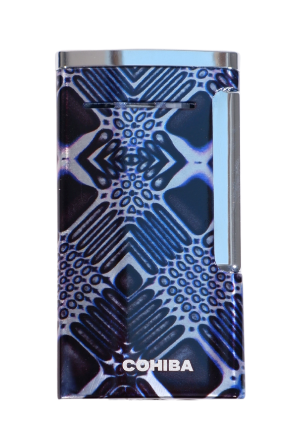 TR9545,Cohiba Tek Torch Perde Alev Desenli Metal Puro Çakmağı