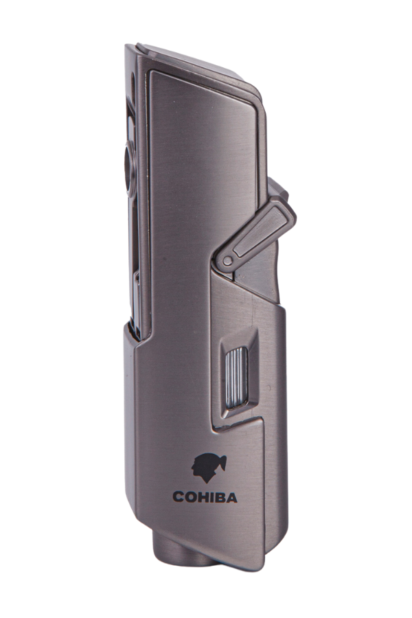 TR7940,Cohiba Tek Torch Pürmüz Gunmetal Dahili Delici & İğne Metal Puro Çakmağı