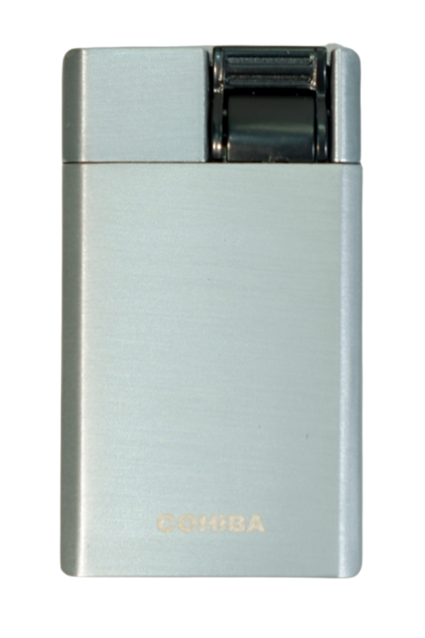 TR9629,Cohiba Tek Torch Perde Alev Gümüş Metal Puro Çakmağı