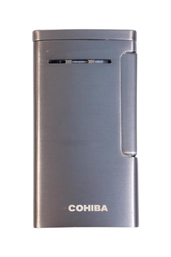 TR9625,Cohiba Tek Torch Perde Alev Slim 7 Dizayn Gunmetal Metal Puro Çakmağı