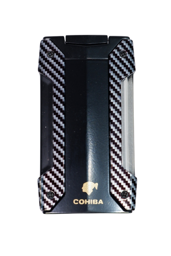 TR9021,Cohiba Tek Torch Pürmüz Siyah Karbon Desenli Puro Çakmağı
