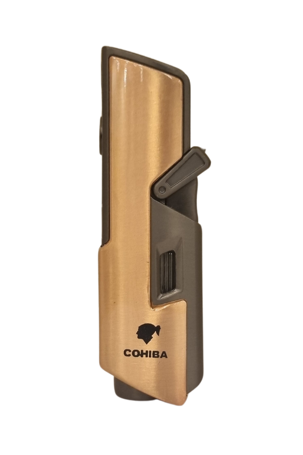 TR7939,Cohiba Tek Torch Pürmüz Bronz-Gunmetal Dahili Delici & İğne Metal Puro Çakmağı