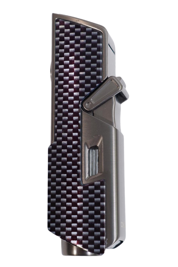 TR9595,Cohiba Tek Torch Pürmüz Delici İğneli Karbon Desenli Metal Puro Çakmağı