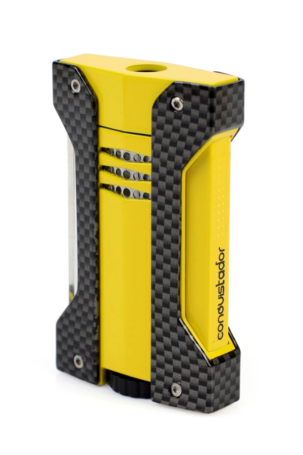CNQ-021,Conquistador Tek Torch Pürmüz Karbon Sarı Defi Extreme Dizayn Metal Puro Çakmağı