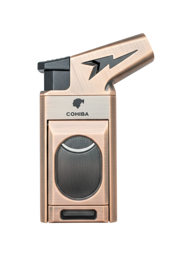 TR9149,Cohiba Tek Torch Pürmüz Düz Kesicili Bronz Puro Çakmağı