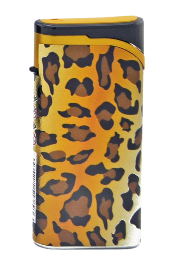 TR8041,PremiumQuality Leopar Desenli Tek Torch Pürmüz Plastik Puro Çakmağı