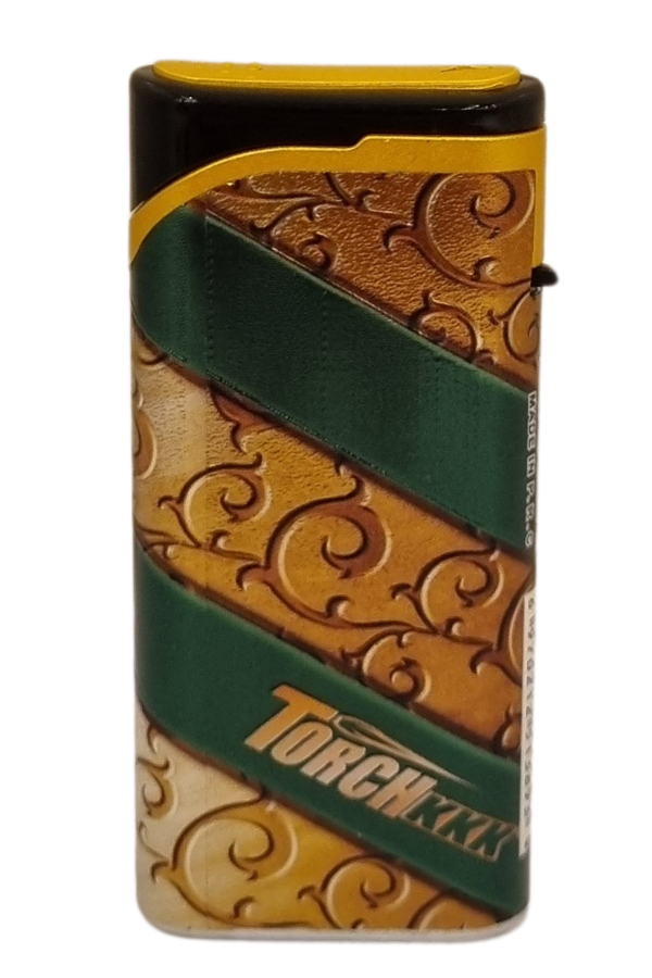 TR8049,PremiumQuality Gold - Yeşil Tek Torch Pürmüz Plastik Puro Çakmağı