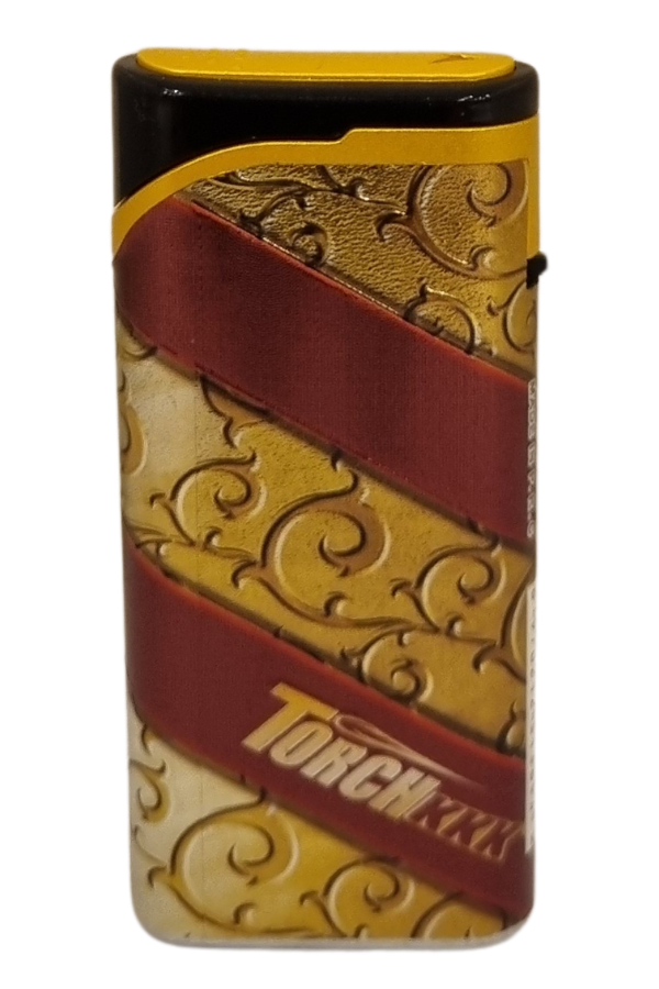TR8048,PremiumQuality Gold - Kırmızı Tek Torch Pürmüz Plastik Puro Çakmağı