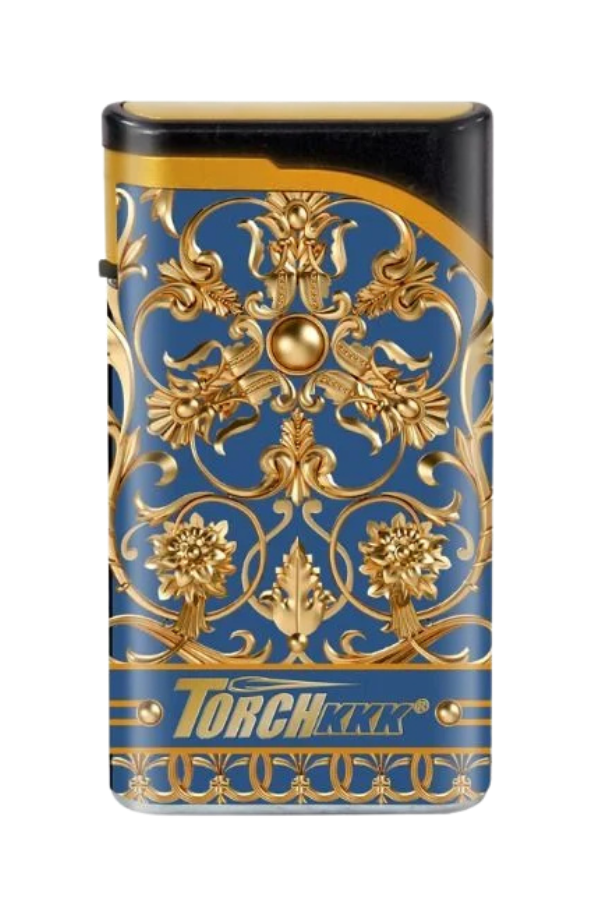 TR8052,PremiumQuality Desenli Mavi Tek Torch Pürmüz Plastik Puro Çakmağı