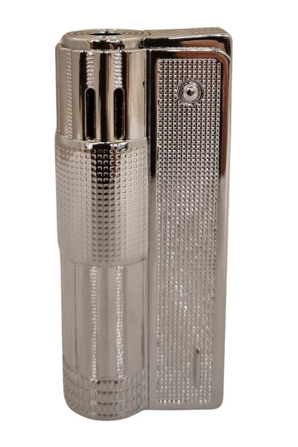 TR8031,PremiumQuality Gümüş Tek Torch Pürmüz Metal Puro Çakmağı